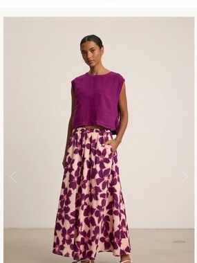 Velvet by Graham & Spencer Jess Maxi Skirt with Purple Floral Print